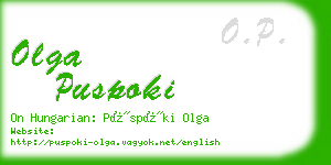 olga puspoki business card